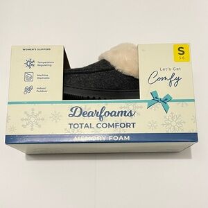 DEARFOAMS Comfy Slippers Womans 5-6 Memory Foam Shoes Indoor/ Outdoor NIB